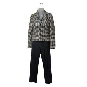 Ralph Lauren Houndstooth Wool Jacket XS & Black Jeans Modern Straight Ankle 2P